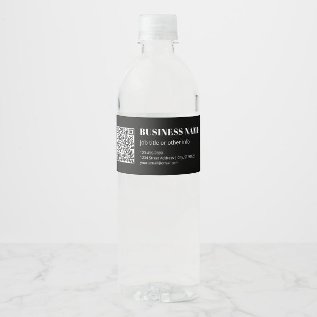Benutzerdefinierter QR-Code & Editierbarer Retro-M Wasserflaschenetikett (Vorderseite)