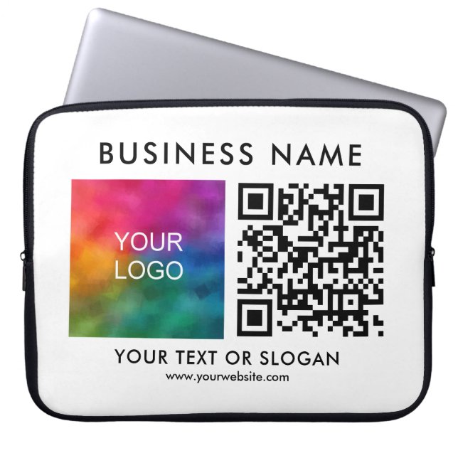 Benutzerdefinierter QR-Code Elegantes Upload-Busin Laptopschutzhülle (Vorderseite)