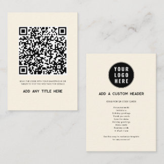 Benutzerdefinierter QR-Code Firmenlogo Modern Mitteilungskarte