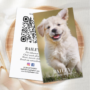 Benutzerdefinierter QR-Code für Foto Pet Puppy-Hun Visitenkarte