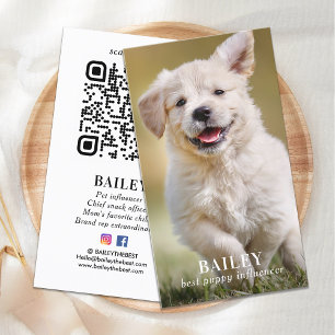 Benutzerdefinierter QR-Code für Foto Pet Puppy-Hun Visitenkarte
