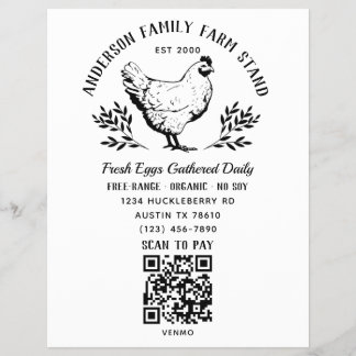 Benutzerdefinierter QR-Code für frische Eier Famil Flyer