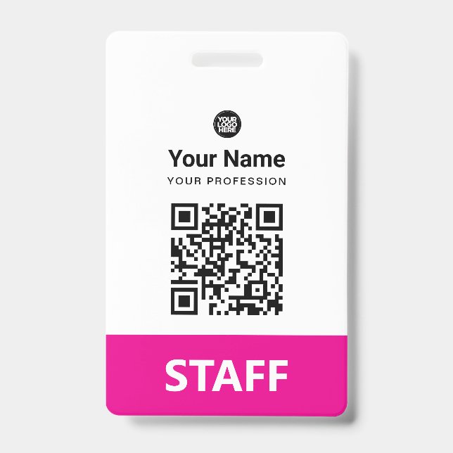 Benutzerdefinierter Qr-Code für Mitarbeiter, Bar,  Ausweis (Vorderseite)