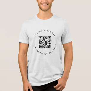Benutzerdefinierter QR-Code Geburtstag oder Unte Tri-Blend Shirt