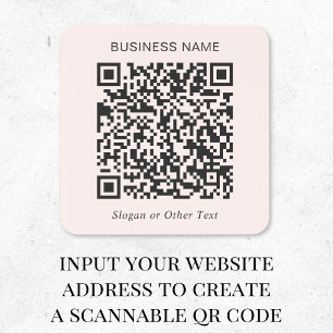 Benutzerdefinierter QR-Code Geschäft Rosa Quadratischer Aufkleber