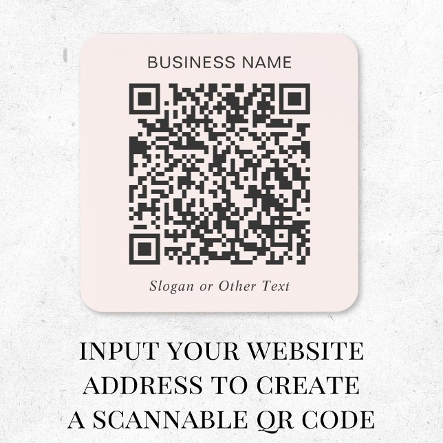 Benutzerdefinierter QR-Code Geschäft Rosa Quadratischer Aufkleber (Von Creator hochgeladen)