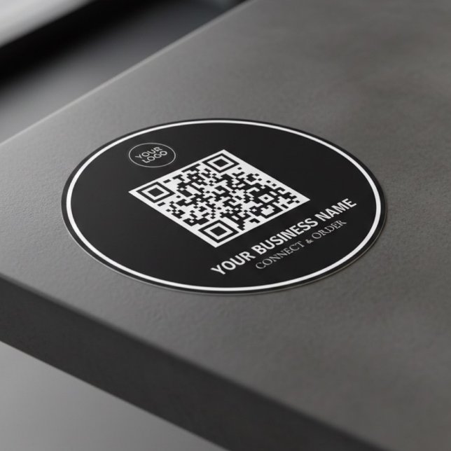 Benutzerdefinierter QR-Code Geschäftslogo | Brandi Runder Aufkleber (Von Creator hochgeladen)