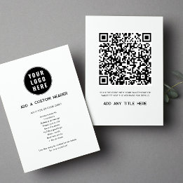 Benutzerdefinierter QR-Code Geschäftslogo Modern T Mitteilungskarte