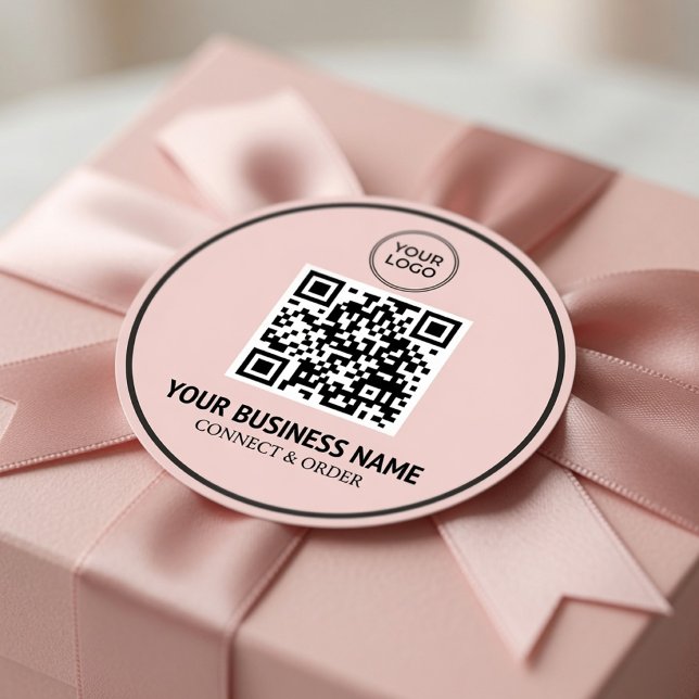 Benutzerdefinierter QR-Code Geschäftslogo Personal Runder Aufkleber (Von Creator hochgeladen)
