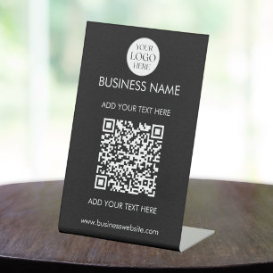Benutzerdefinierter QR-Code Geschäftslogo Werbe-Ti Sockelschild