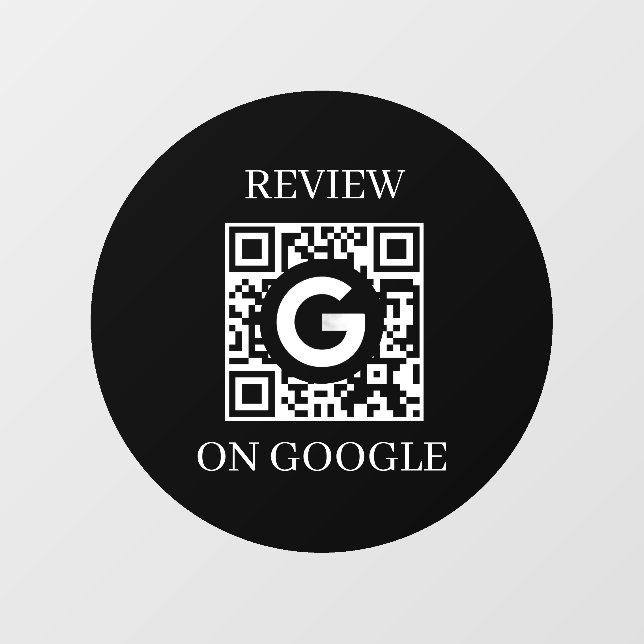 Benutzerdefinierter QR-Code | Google Bewertungen G Fensteraufkleber (Blatt)