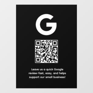Benutzerdefinierter QR-Code Google Bewertungen G Fensteraufkleber