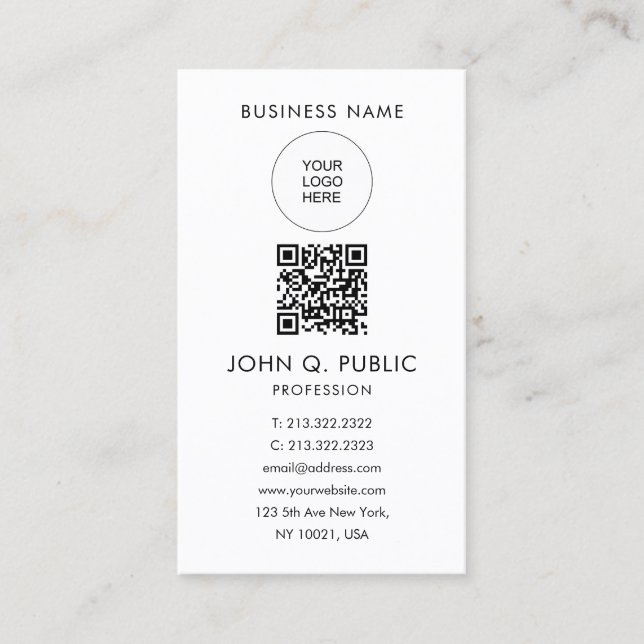 Benutzerdefinierter QR-Code Ihr eigenes Logo auf m Visitenkarte (Vorderseite)