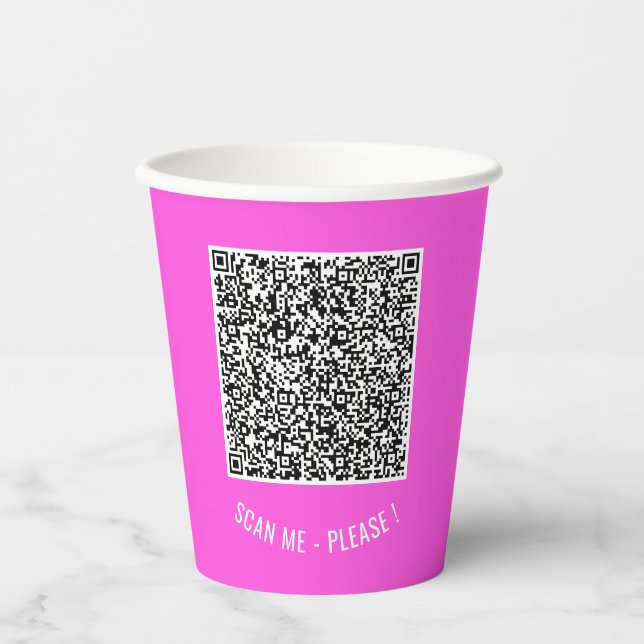 Benutzerdefinierter QR-Code Info Text Paper Cups - Pappbecher (Vorderseite)