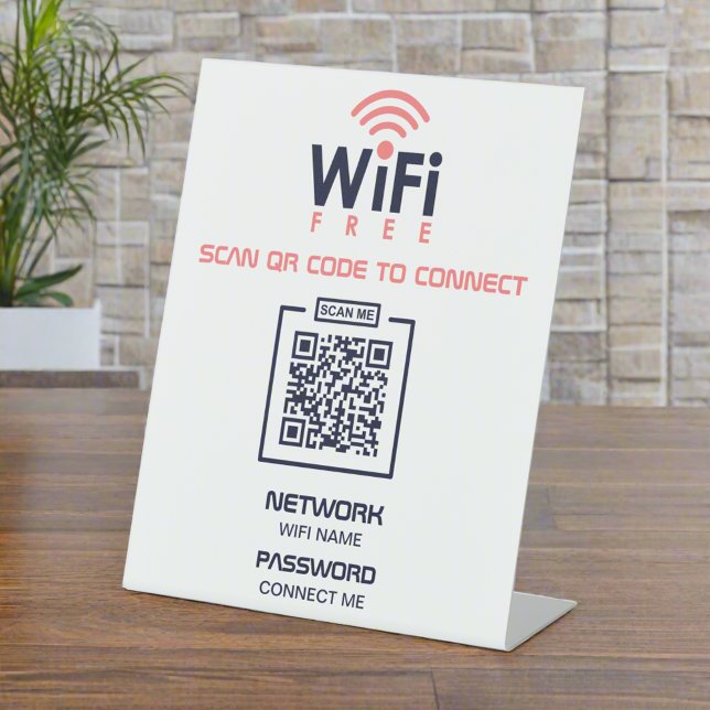 Benutzerdefinierter QR-Code l Free WIFI Password N Sockelschild (Von Creator hochgeladen)