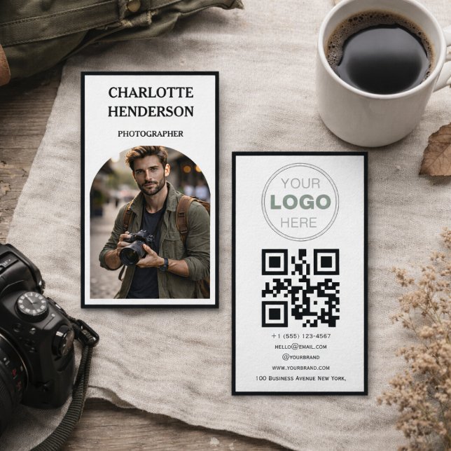 Benutzerdefinierter QR-Code-Logo für Unternehmensb Visitenkarte (Minimalist QR Code Professional Design Business Card)