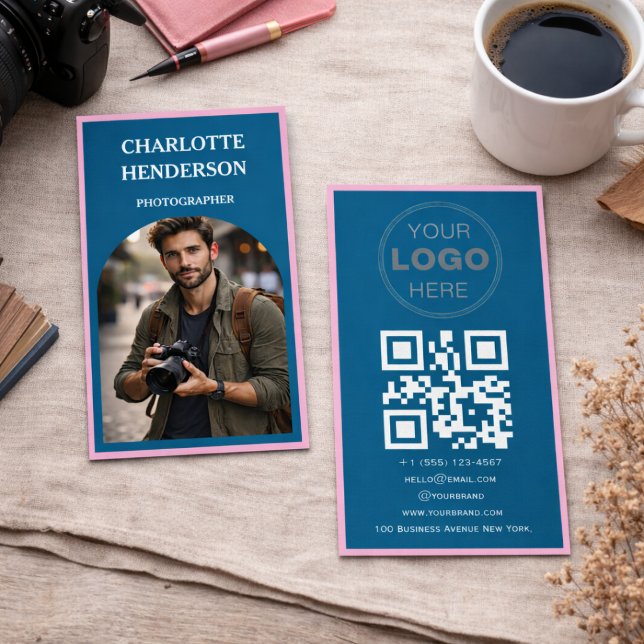 Benutzerdefinierter QR-Code-Logo für Unternehmensb Visitenkarte (Minimalist QR Code Professional Design Business Card)