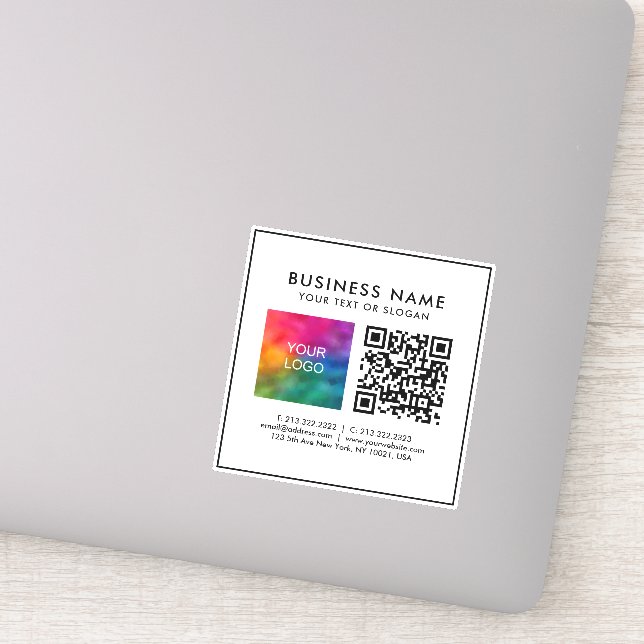 Benutzerdefinierter QR-Code-Logo-Textvorlage Klein Aufkleber (Detail)