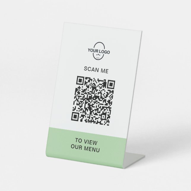 Benutzerdefinierter QR-Code-Menüstand | Kontaktlos Sockelschild (Vorderseite)