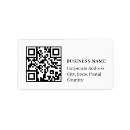 Benutzerdefinierter QR-Code Minimal Weiß Geschäfts Adressaufkleber