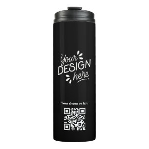Benutzerdefinierter QR-Code Minimalistischer schwa Thermosbecher