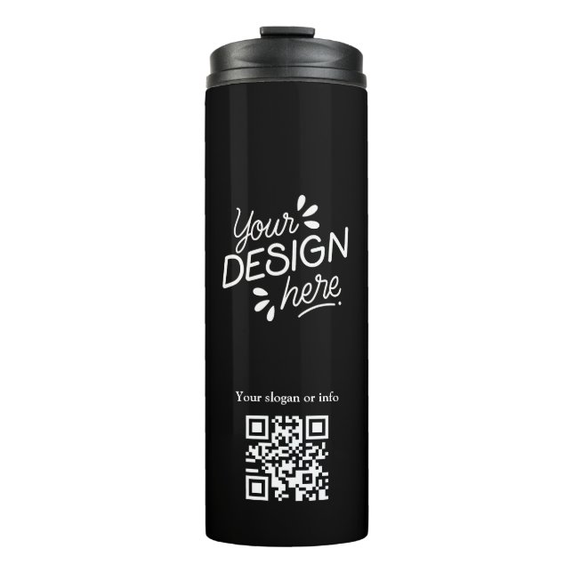 Benutzerdefinierter QR-Code Minimalistischer schwa Thermosbecher (Vorderseite)