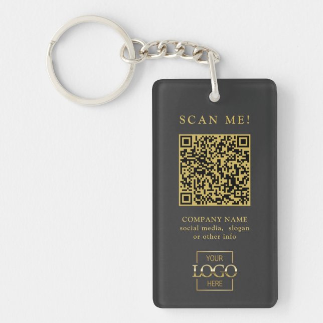 Benutzerdefinierter QR-Code mit Firmenlogo modern Schlüsselanhänger (Vorderseite)