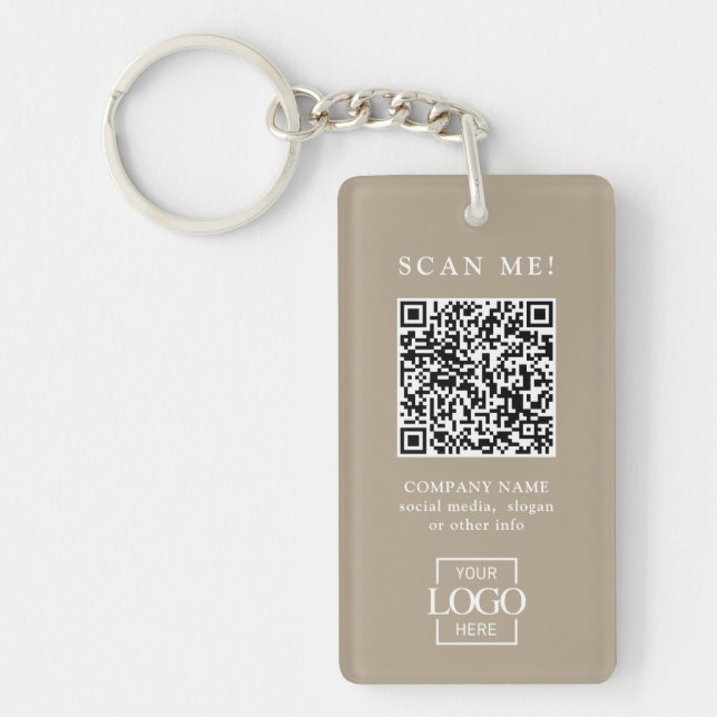 Benutzerdefinierter QR-Code mit Firmenlogo modern Schlüsselanhänger (Vorderseite)