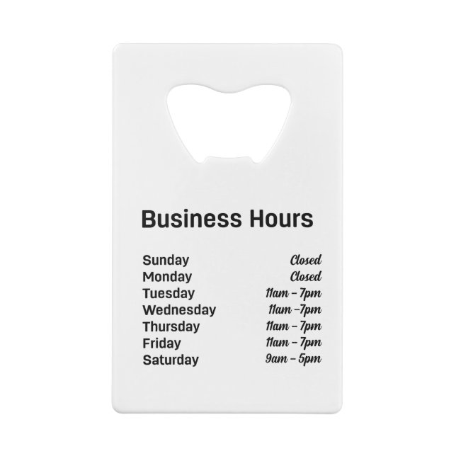 Benutzerdefinierter QR-Code mit Geschäftszeiten Geldbeutel Flaschenöffner (Rückseite)