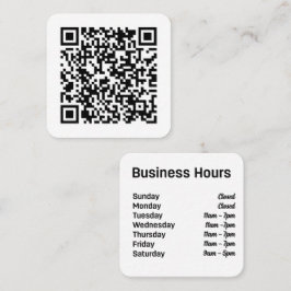 Benutzerdefinierter QR-Code mit Geschäftszeiten Quadratische Visitenkarte