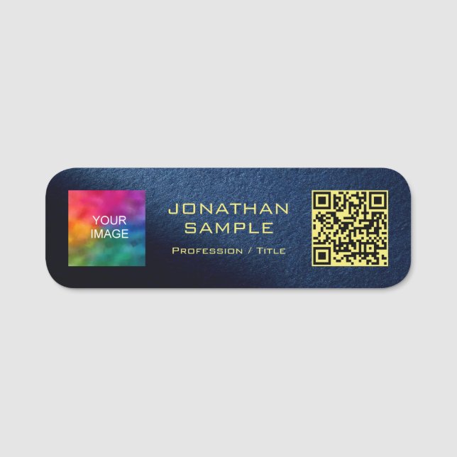 Benutzerdefinierter QR-Code mit Goldtext zum Hochl Namensschild (Vorderseite)