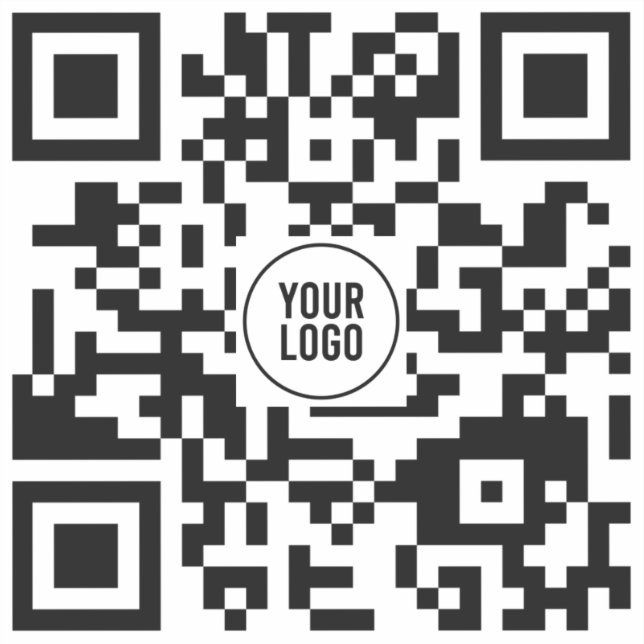 Benutzerdefinierter QR-Code mit Logo-Business-Squa Aufkleber (Vorderseite)