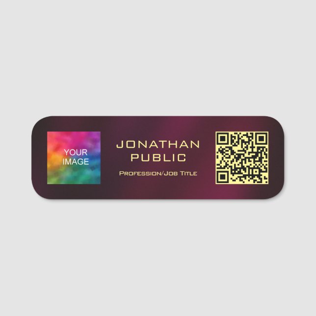 Benutzerdefinierter QR-Code-Mitgliederfoto oder Lo Namensschild (Vorderseite)