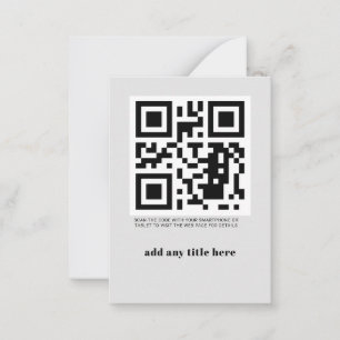 Benutzerdefinierter QR-Code Moderne moderne Notizk Mitteilungskarte
