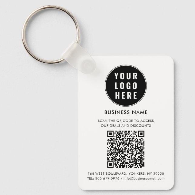 Benutzerdefinierter QR-Code Modernes Logo Minimali Schlüsselanhänger (Vorderseite)