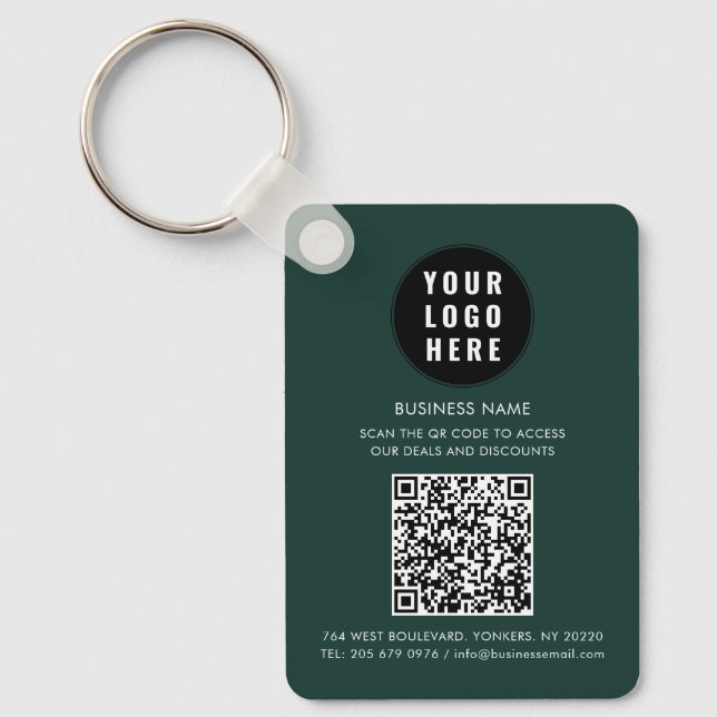 Benutzerdefinierter QR-Code Modernes Logo Minimali Schlüsselanhänger (Vorderseite)