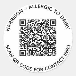Benutzerdefinierter QR-Code Name Text Kontaktinfor Runder Aufkleber