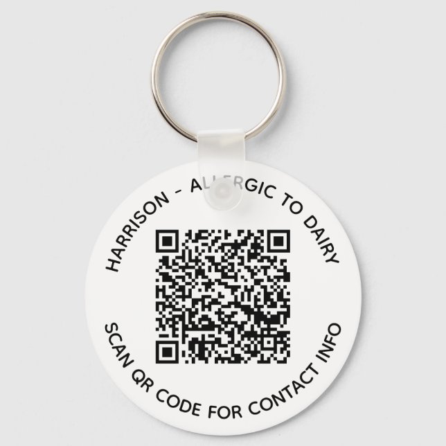 Benutzerdefinierter QR-Code Name Text Kontaktinfor Schlüsselanhänger (Vorderseite)