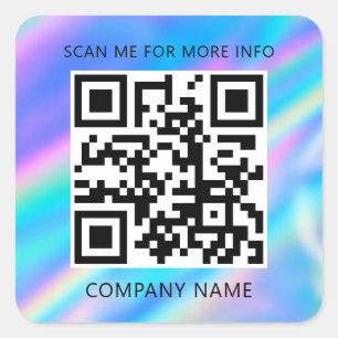Benutzerdefinierter QR-Code Prüfung Ich Name Holog Quadratischer Aufkleber