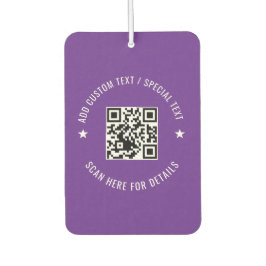 Benutzerdefinierter QR-Code-Scan-Info-Luftverbesse Autolufterfrischer
