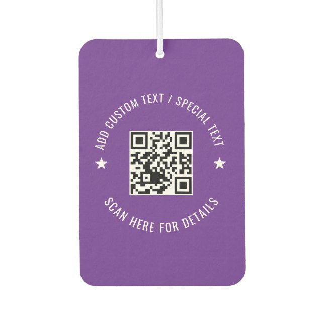 Benutzerdefinierter QR-Code-Scan-Info-Luftverbesse Autolufterfrischer (Vorderseite)