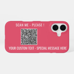 Benutzerdefinierter QR-Code Scan und Text iPhone-F iPhone 16 Hülle