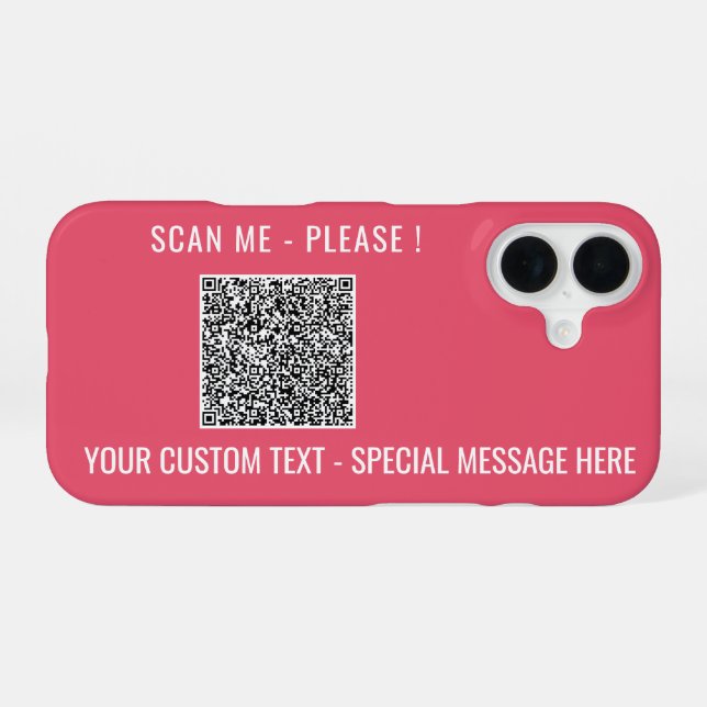 Benutzerdefinierter QR-Code Scan und Text iPhone-F iPhone 16 Hülle (Rückseite (Horizontal))