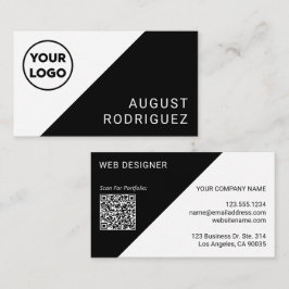 Benutzerdefinierter QR-Code Schwarz-weiß Geometris Visitenkarte