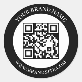 Benutzerdefinierter QR-Code Schwarz-Weiß Klassisch Runder Aufkleber