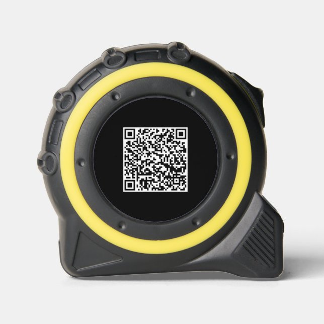 Benutzerdefinierter QR-Code schwarze Kontaktinfo-I Maßband (Vorderseite)