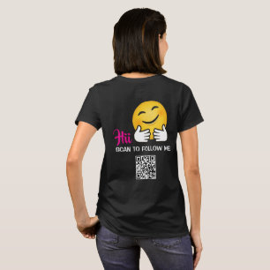Benutzerdefinierter QR-Code Social Media Follow Me T-Shirt