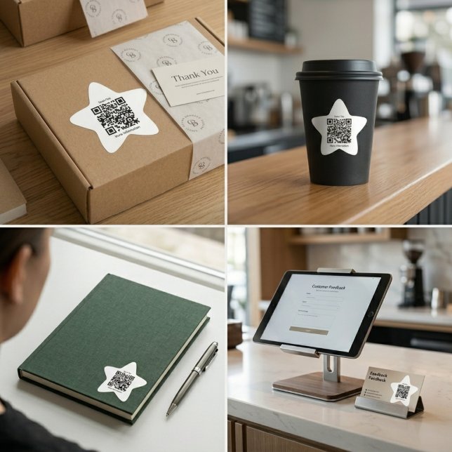 Benutzerdefinierter QR-Code Sternförmiger Aufklebe Stern-Aufkleber (Custom QR Code Star Shaped Sticker)