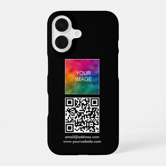 Benutzerdefinierter QR-Code-Text Laden Sie Ihr eig iPhone 16 Hülle (Rückseite)