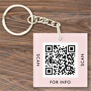 Benutzerdefinierter QR-Code-Text Moderne Blush-Pin Schlüsselanhänger
